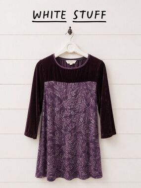 WHITE STUFF Purple Velvet Women's dress size 38